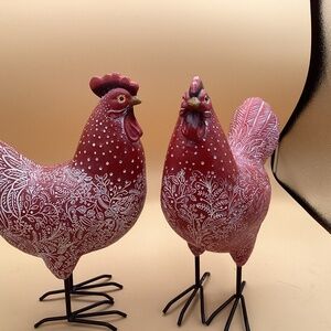 Hen and Rooster by Val
